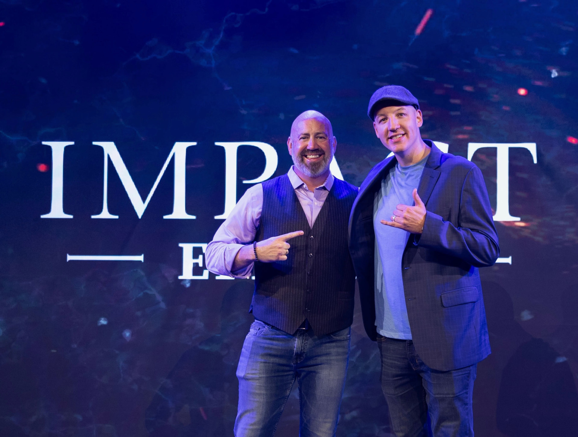 Jim Morris and Brian Galke on stage at IMPACT Effect