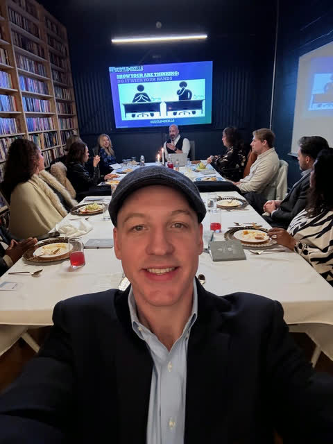Brian Galke with guests at an intimate private dinner and business hot seat